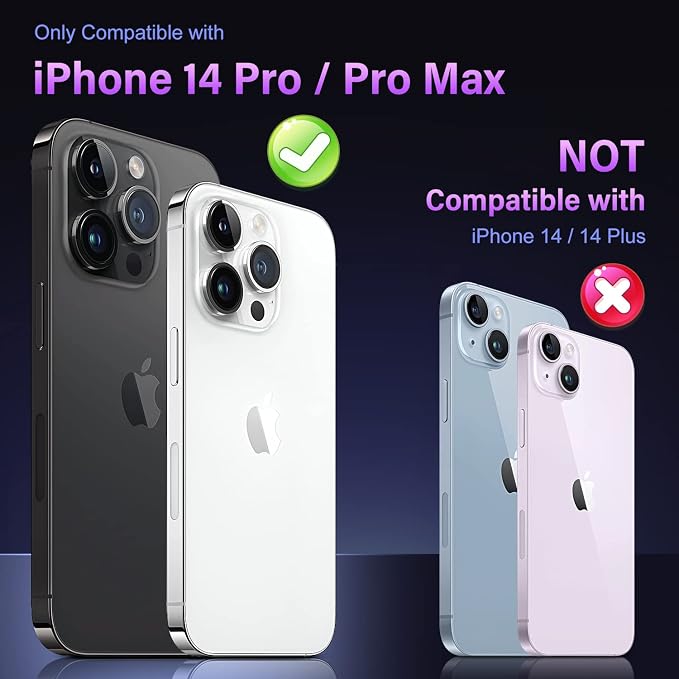 Uyiton for iPhone 14 Pro/iPhone 14 Pro Max Camera Lens Protector, 9H Tempered - Image 7