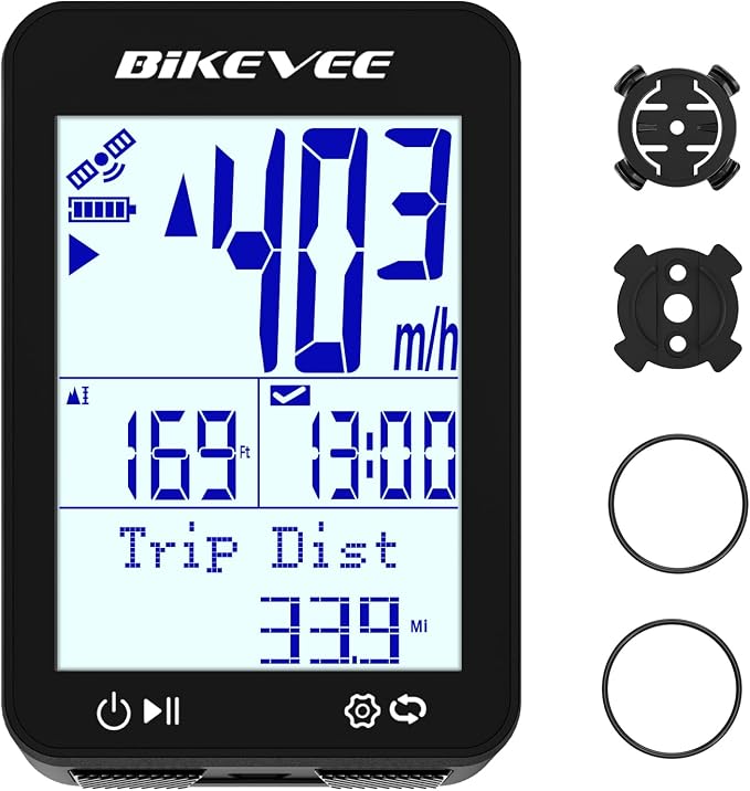 GPS Bike Computer Wireless Bicycle Speedometer Odometer 9 Languages Auto by Bikevee