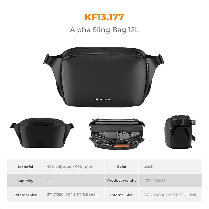 K&F CONCEPT Camera Sling Bag Crossbody Bag Waterproof Camera Shoulder Backpack - Image 7