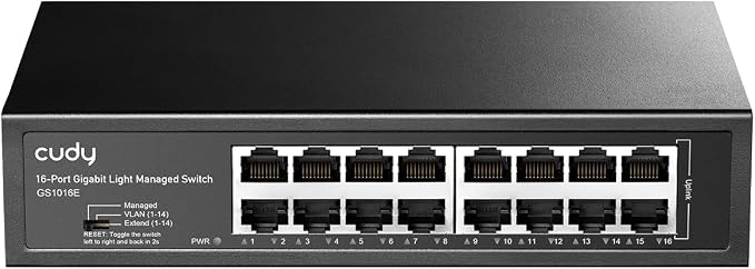 Cudy GS1016E 16 Port Light Smart Managed Gigabit Switch Plug & Play, Sturdy by Cudy