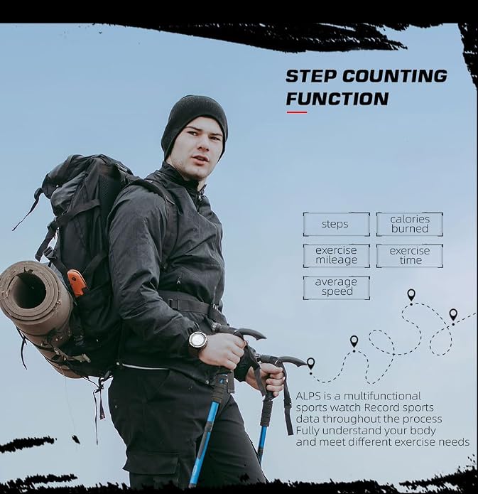 NORTH EDGE ALPS Tactical Outdoor Digital Sports Watch, 50M Waterproof, Calorie - Image 5