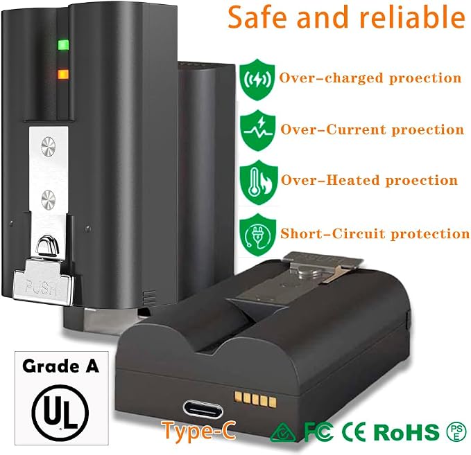 Charging Station for Ring Battery, 3 Pack 3.65V 6040mAh, 3-Slot LED Display - Image 3