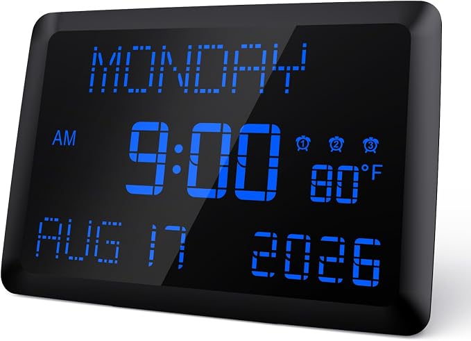 Raynic Digital Clock, 11.5" Large Display Calendar Clock by Raynic