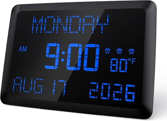 Raynic Digital Clock, 11.5" Large Display Calendar Clock by Raynic