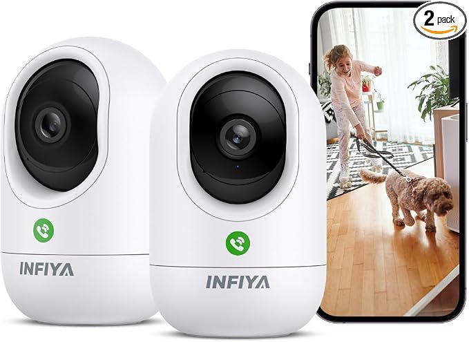 INFIYA 2K Indoor Camera-One-Touch Call Baby/Elderly Monitor Pet Camera 360° PTZ by INFIYA