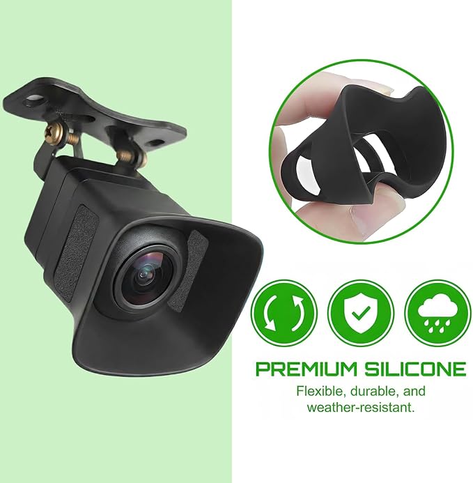 Car Rear View Backup Camera Cover, Silicone Adhesive Vehicle Reversing Cameras - Image 3