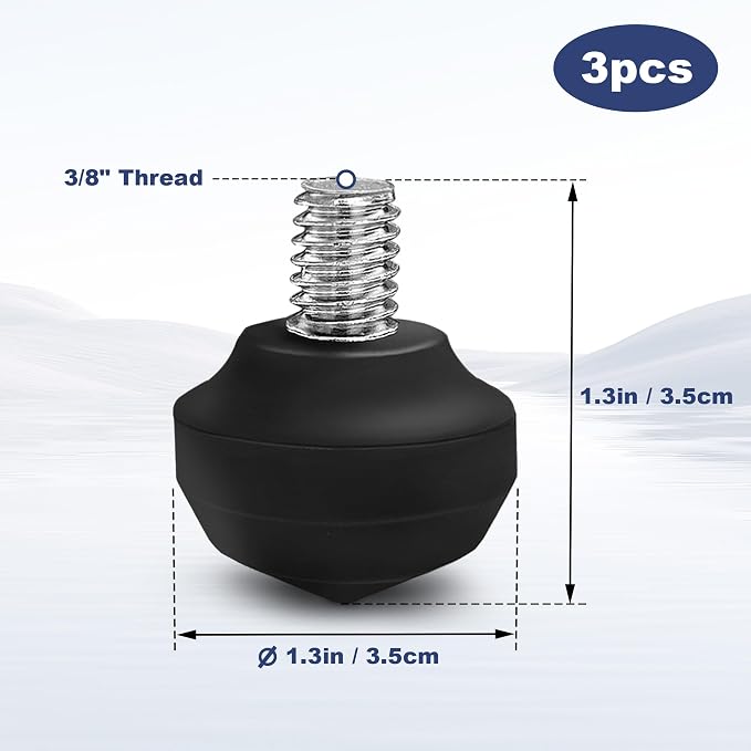 Manbily Universal Tripod Rubber Foot Spike, Anti-Slip 3/8" Rubber Feet - Image 5
