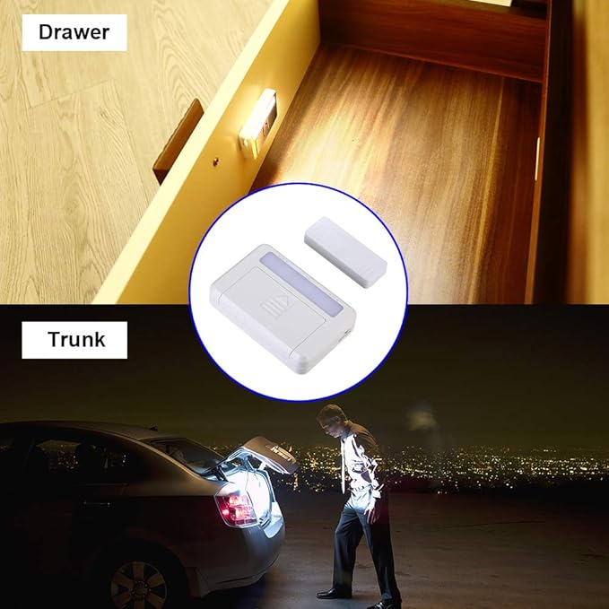 4 Pack Cordless Cabinet Lights, Door Open Activated Sensor Automatic Turn On - Image 4