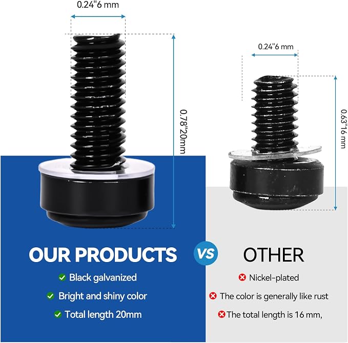 30-Pack M6 x 20mm Rack Mount Screws and Cage Nuts - Image 3