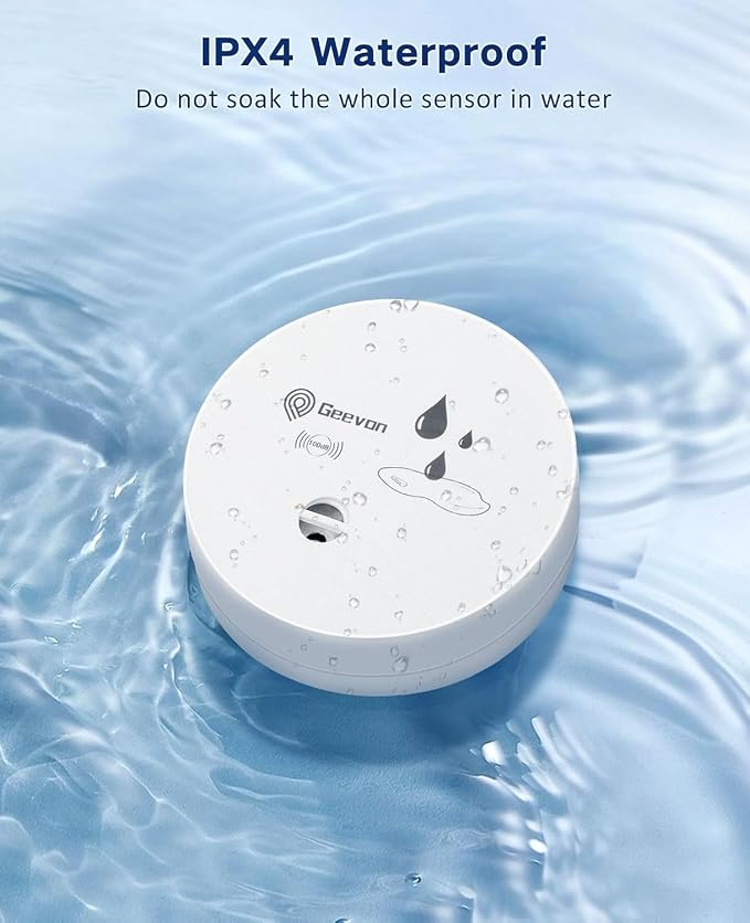 Geevon 1 Pack Water Leak Detectors, 100dB Water Sensor Alarms Flood Detector - Image 8