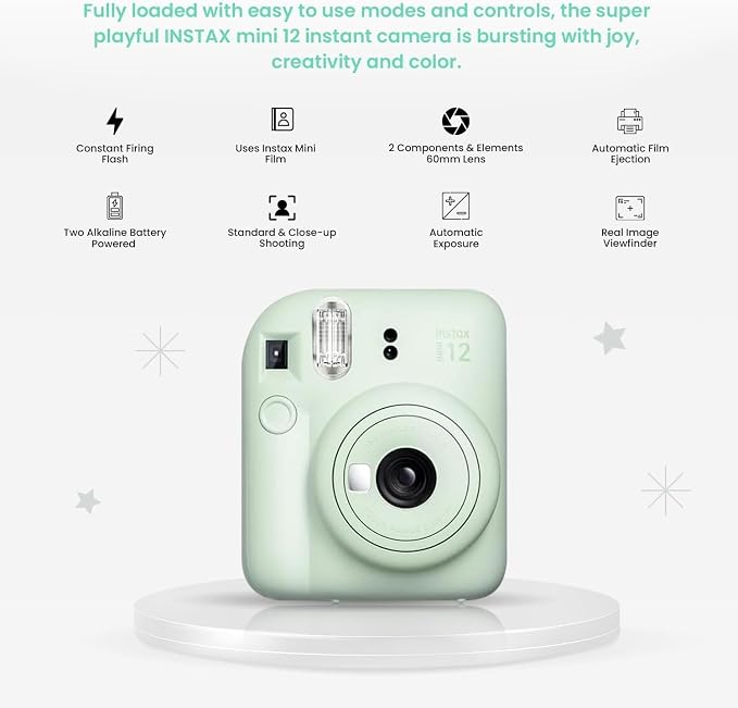 Fujifilm Instant Mini 12 Camera + Accessory Bundle & Custom Case + Fuji Instant - Image 4