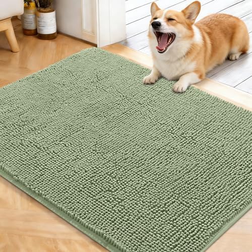 OLANLY Dog Door Mat for Muddy Paws 40x32, Super Absorbent Chenille Mud Mat by OLANLY