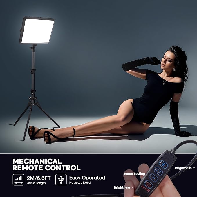 2-Pack Photography Lighting Kit, NiceVeedi 25W LED Video Light Kit, 2900-7000K - Image 3