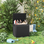 PatioZen 31 Gallon Wicker Pattern Resin Deck Box, Lockable Patio Outdoor - Image 7