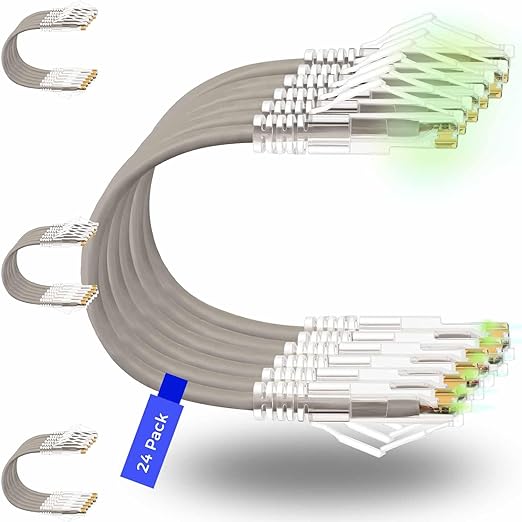 Rapink Patch Cables Cat6/ Cat6a 0.5ft Slim, Cat6a Ethernet Patch Cable 10G by Rapink