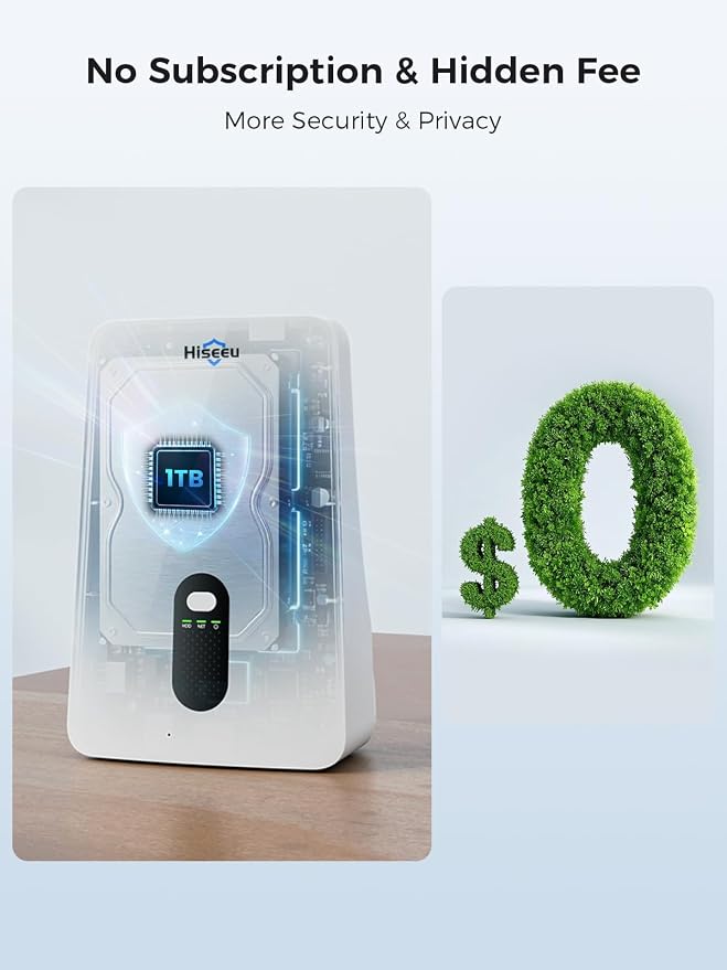 Hiseeu Solar Camera Outdoor Wireless, 4 Cam-Kit, No Subscription, Expandable to - Image 2