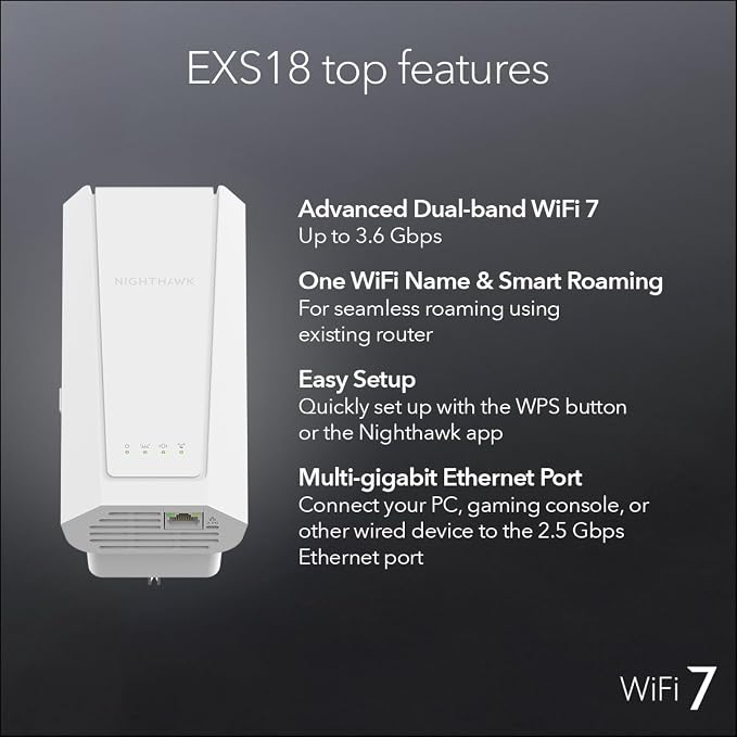 NETGEAR WiFi 7 Range Extender – BE3600 Dual-Band Wireless Internet Signal Range - Image 7