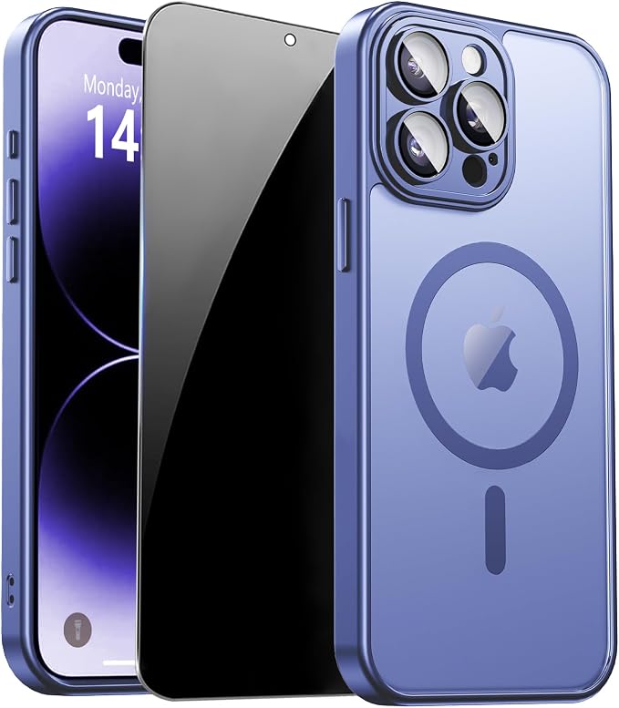 for iPhone 14 Pro Case with Privacy Screen Protector and Camera Protection by ZOZDOKG