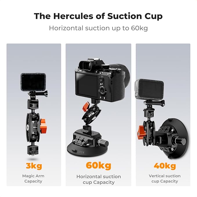 K&F CONCEPT 6" Suction Cup Camera Mount - Image 4