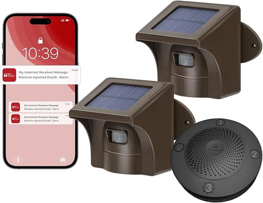 eMACROS Pro 3 Smart Solar Driveway Alarm System, App Push Notifications by eMACROS