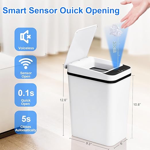 Anborry Bathroom Smart Touchless Trash Can 2.2 Gallon Automatic Motion Sensor - Image 4