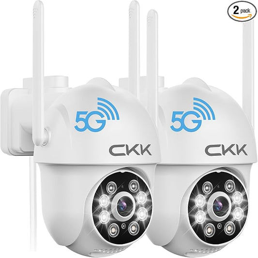 CKK 2K Security Cameras Outdoor 2Pack, 2.4G/5G Wireless Home Security Cameras by CKK