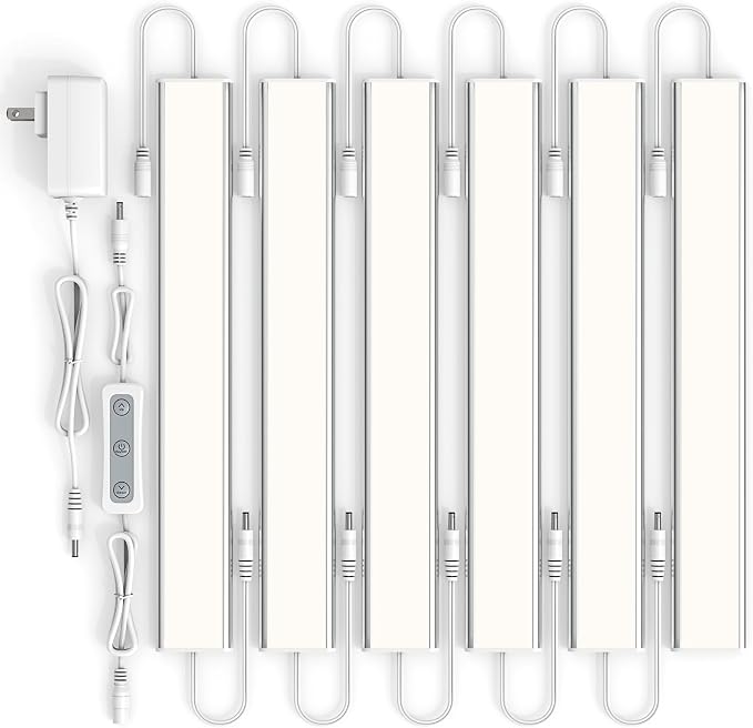 ASOKO Under Cabinet Led Light Plug in, Dimmable Daylight White 4000K, 6 Pack 12 by ASOKO