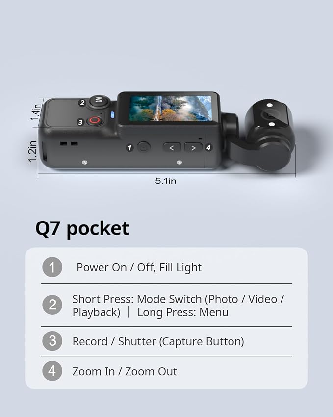Vlogging Camera with 180° Rotating Lens, Pocket Body Camera with Audio & Video - Image 8