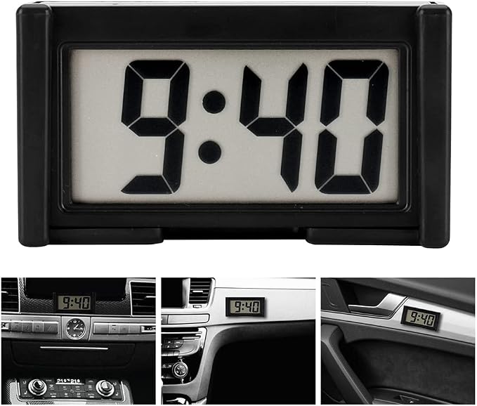 YOUNGFLY 4PCS Small Digital Clock, Vehicle Adhesive Clock - Image 4