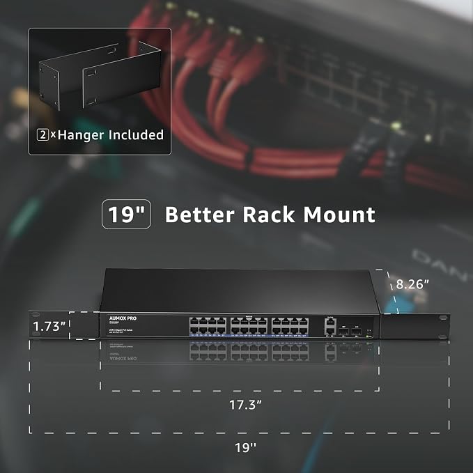 24 Port Gigabit PoE Switch, AUMOX PRO 28 Port PoE - Image 8