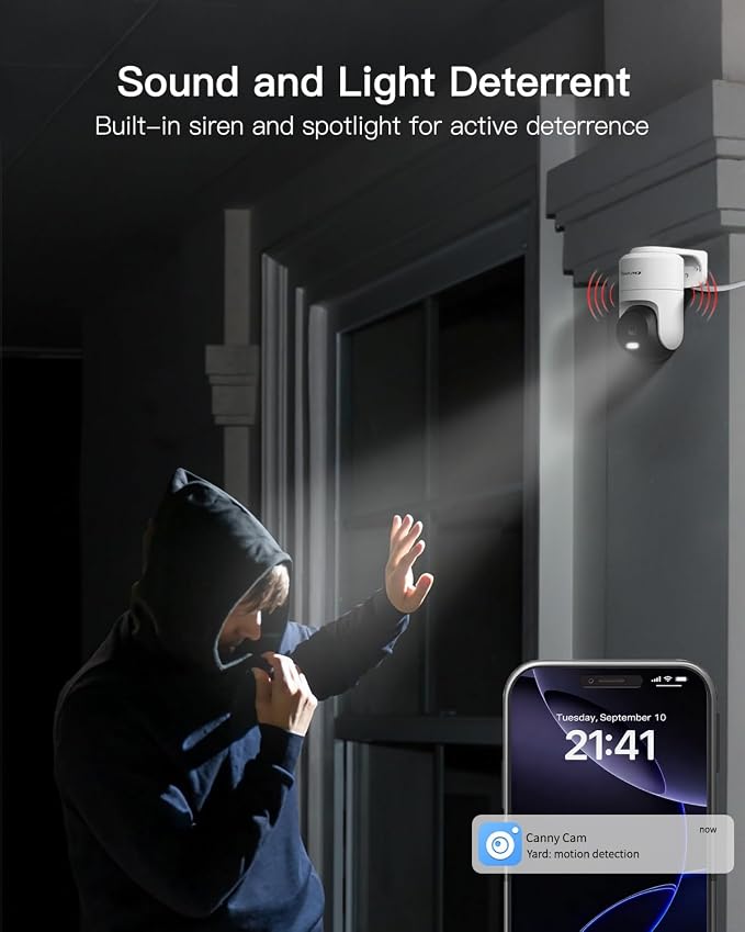 VIMTAG 2.5K 4MP Outdoor Security Camera, Pan/Tilt WiFi Home CCTV Camera - Image 8