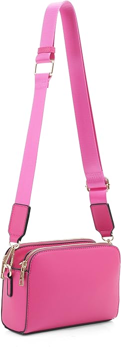 EVVE Crossbody Bags for Women Trendy Triple Zip Small Crossbody Camera Bag Purse by EVVE