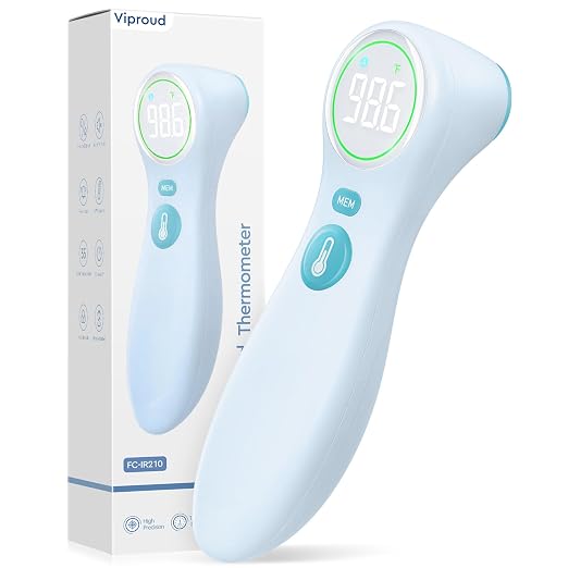 No-Touch Thermometer for Adults and Kids, 1-Second Fast Reading, Color-Coded by Viproud