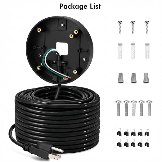 30ft/9M Power Cord with Adapter and Plug-in Mount - Image 8