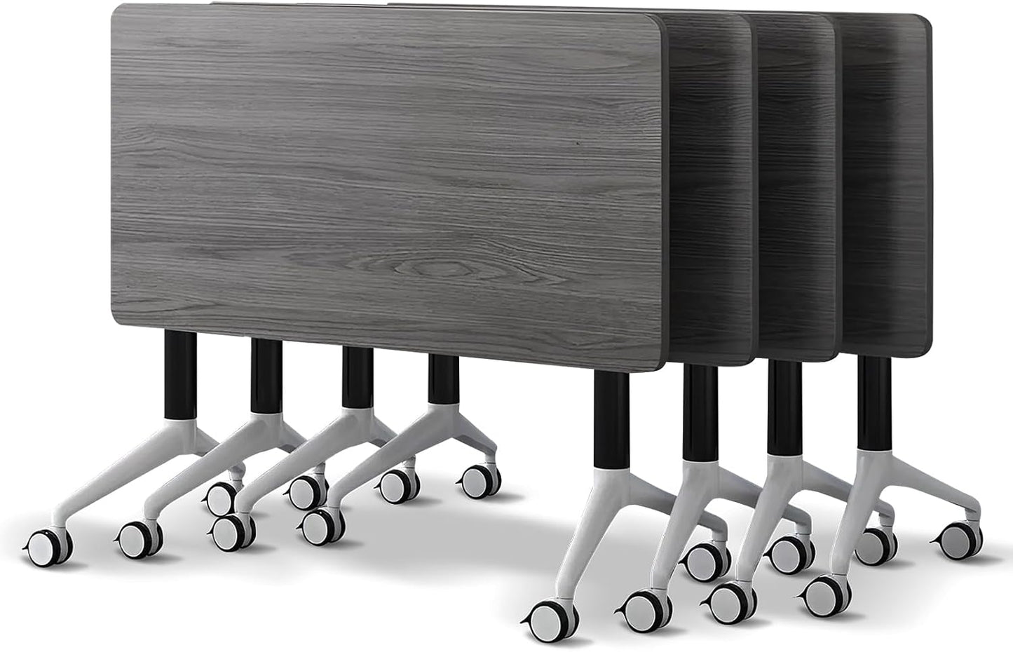 Conference Room Table with Flip-Top Design for Dynamic Meetings, Business Table Computer Desk with Heavy-Duty Frame,Foldable Seminar Meeting Tables for Home Office (4, B, 47.2IN)