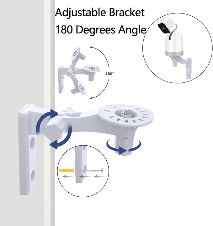 Wall Mount Compatible with Blink Mini Pan-Tilt Camera, 2 Pack Adjustable Angles - Image 2