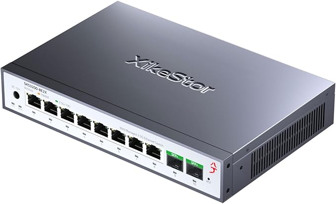 10-Port 2.5G Web Managed Ethernet Switch, Support LACP/VLAN/QoS/STP/IGMP by XikeStor