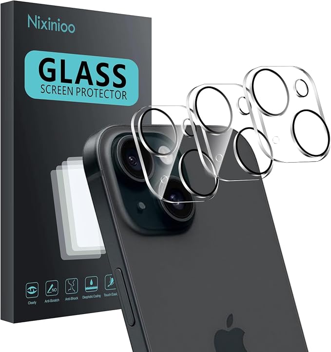 3 Pack Camera Lens Protector for iPhone 15 /iPhone 14/iPhone 15 Plus/iPhone 14 by Unknown
