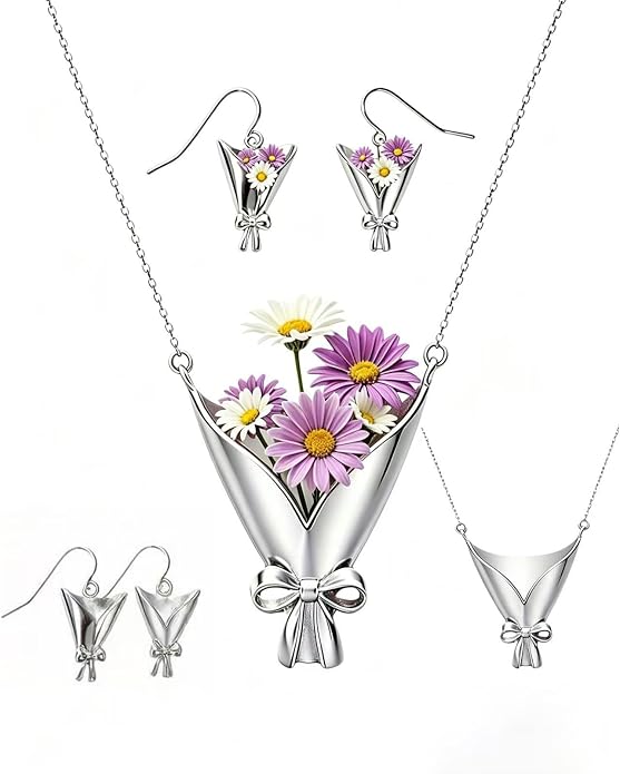 DIY Mini Bouquet Holder Necklace, Artful Wearable Floral Pendant by Unknown