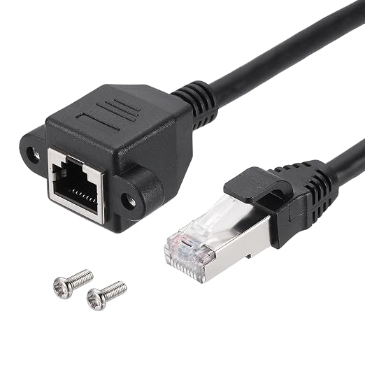 MECCANIXITY Cat6 Ethernet Extension Cable, 16.4Ft RJ45 Male to Female Screw by MECCANIXITY