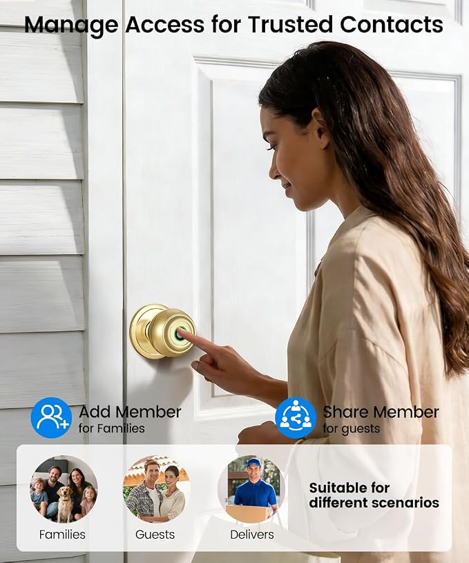 Fingerprint Door Lock, Smart Fingerprint Door Knob - Image 6