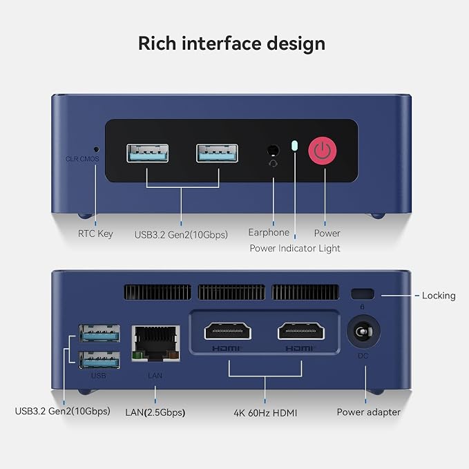 Beelink Mini PC, MINI S13 Intel Twin Lake N150 4C/4T, Mini Computer 12GB LPDDR5 - Image 8