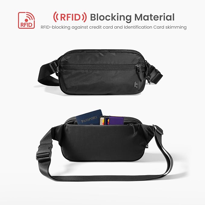tomtoc 3.5L Sling Bag with RFID Blocking, Crossbody Bag Chest Shoulder Pack - Image 4
