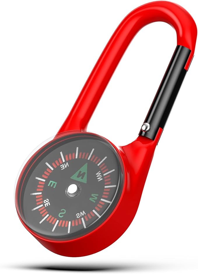 Carabiner Clip On Compass Keychain, Mini Pocket Compass by TYTDOUTER