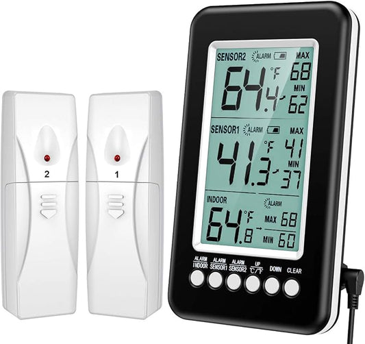 AMIR Refrigerator Thermometer, Wireless Digital Freezer Thermometer by AMIR