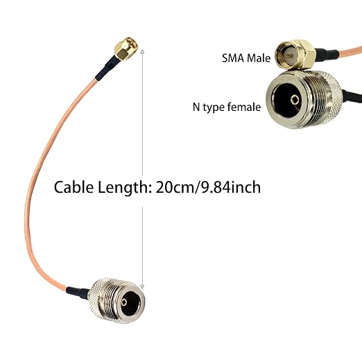 THAODE 2Pcs 9.84 Inch SMA to N Female Coaxial Cables, 50Ohms Type N Connector - Image 2