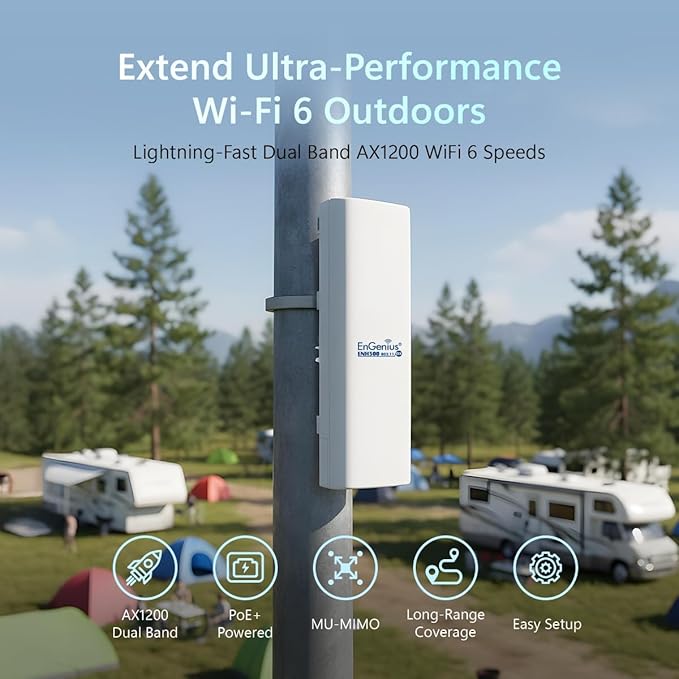 EnGenius ENH500-AX KIT 5GHz Wi-Fi 6 2x2 Outdoor Wireless Bridge, 200 Mbps - Image 2