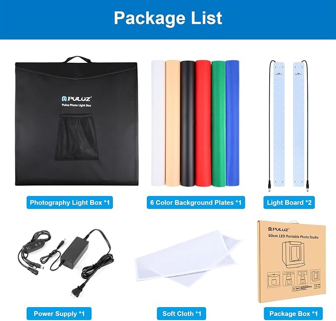 PULUZ Large Photography Light Box, 24x24 inches Photography Light Tent - Image 7