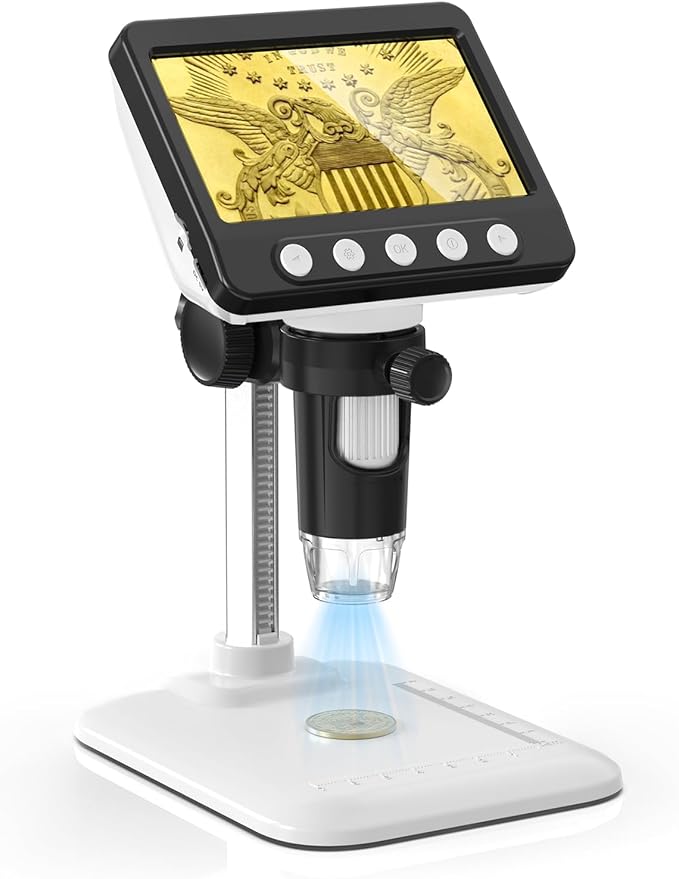 Coin Microscope for Error Coins, 4.3 inches 1080P LCD Digital Microscope by DigitalMicroscope