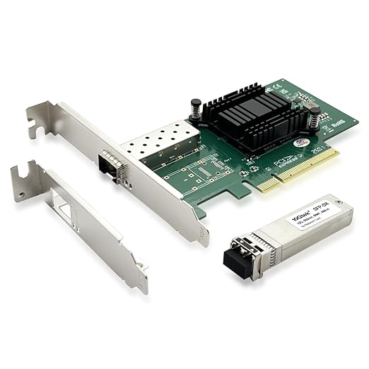 10Gtek 10Gb SFP+ NIC Network Card, Single SFP+ Port, Intel 82599EN Controller by 10Gtek